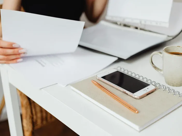 small business owner organizing tax documents