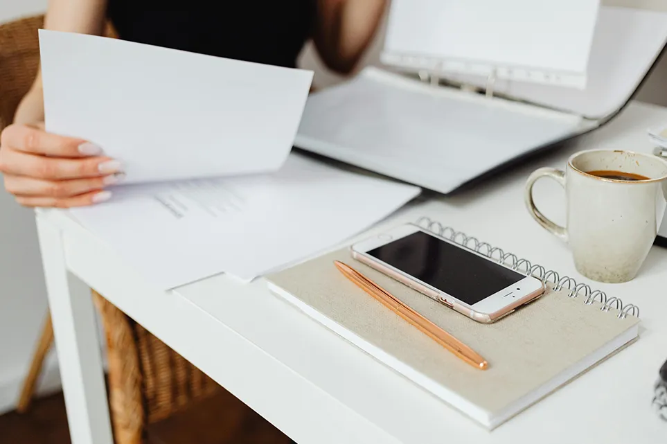 small business owner organizing tax documents